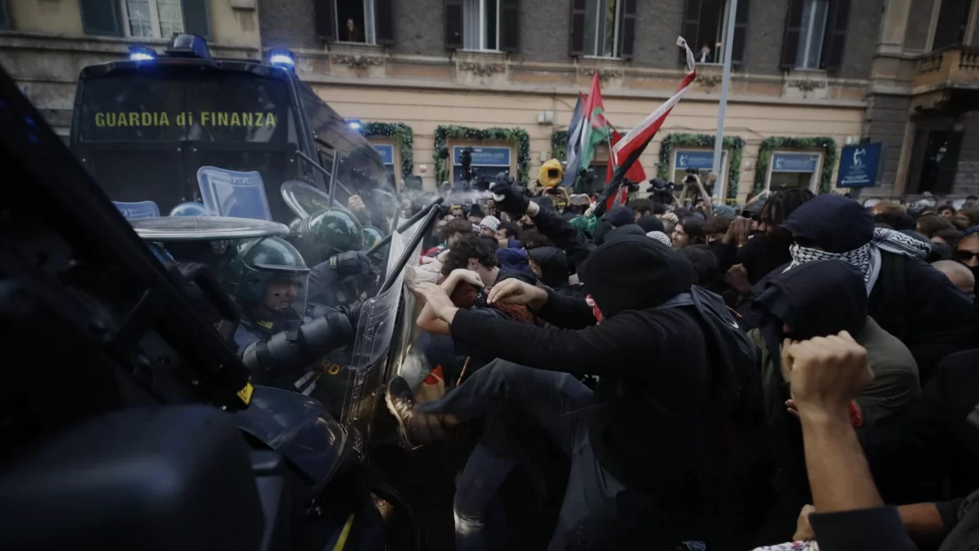 Scontri tra manifestanti pro Palestina e Polizia