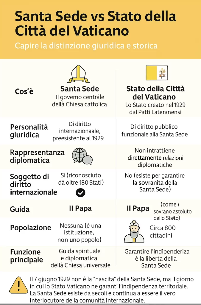 7 giugno 1929: la nascita dello Stato Vaticano e la sovranità della Santa Sede 1 infografica santa sede e scv