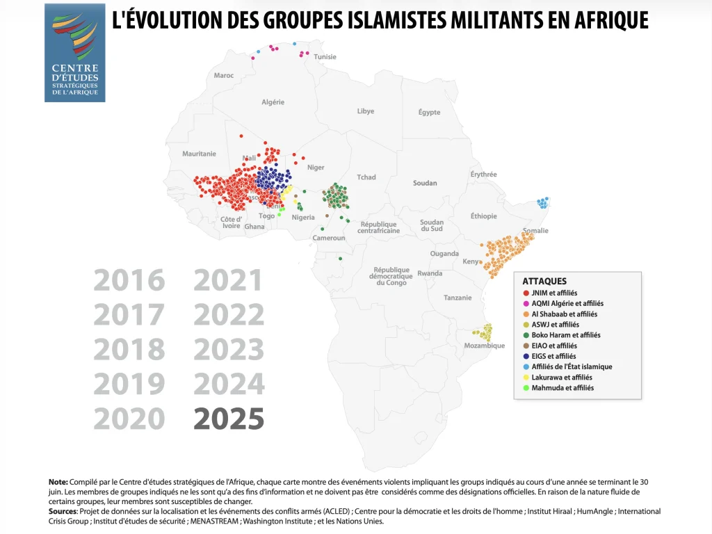mappa jihadismo in africa